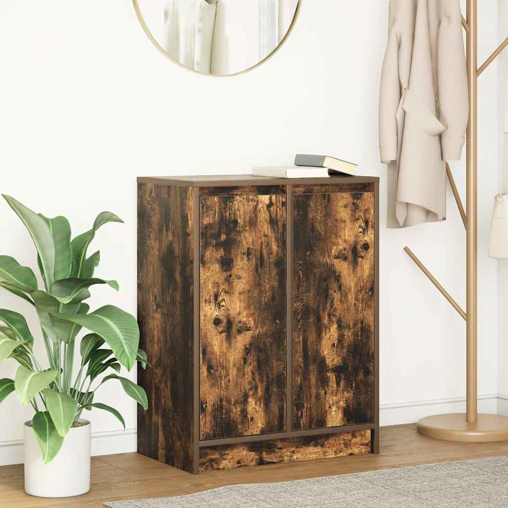 Dressoir 57x34x76 cm bewerkt hout gerookt eikenkleurig