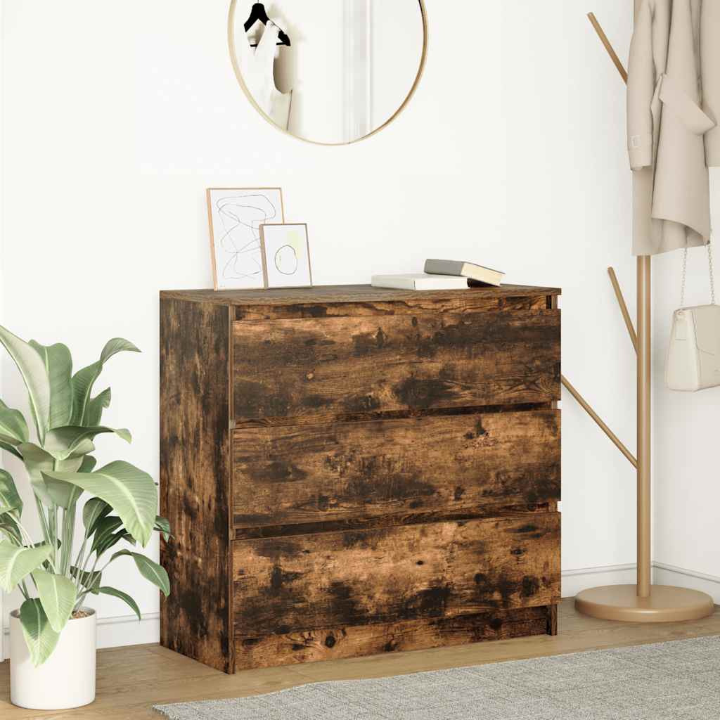 Dressoir 80x35x76 cm spaanplaat gerookt eikenkleurig