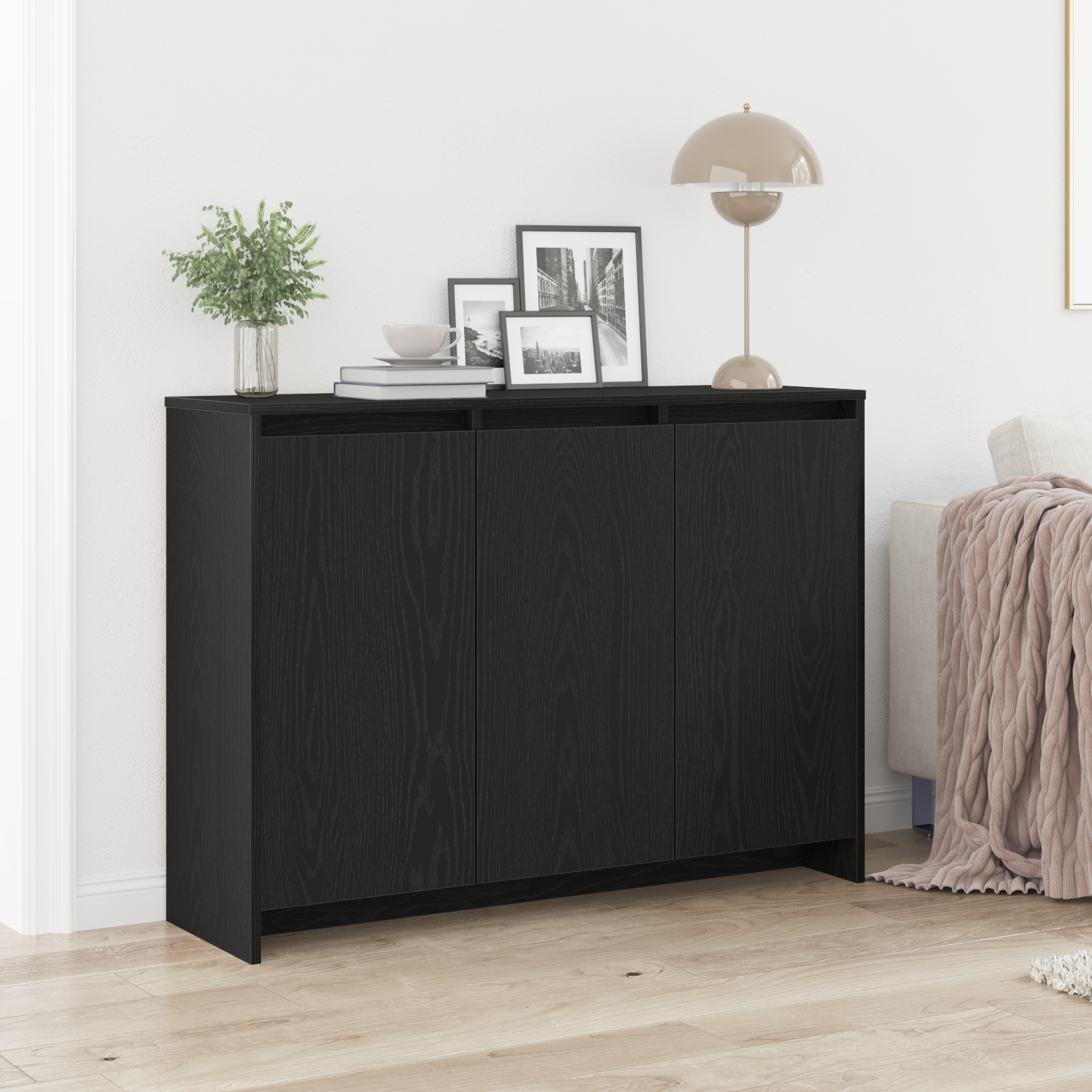 Dressoir Zwart 102 x 29.5 x 75 cm Bewerkt hout