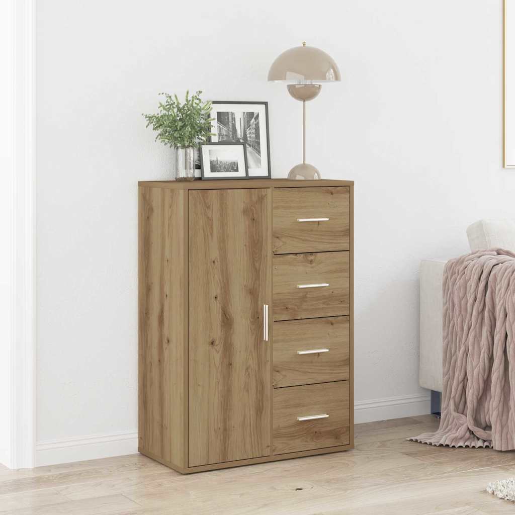 Dressoir met lade Artisan Eiken 60 x 31 x 84 cm Bewerkt hout – afbeelding 1