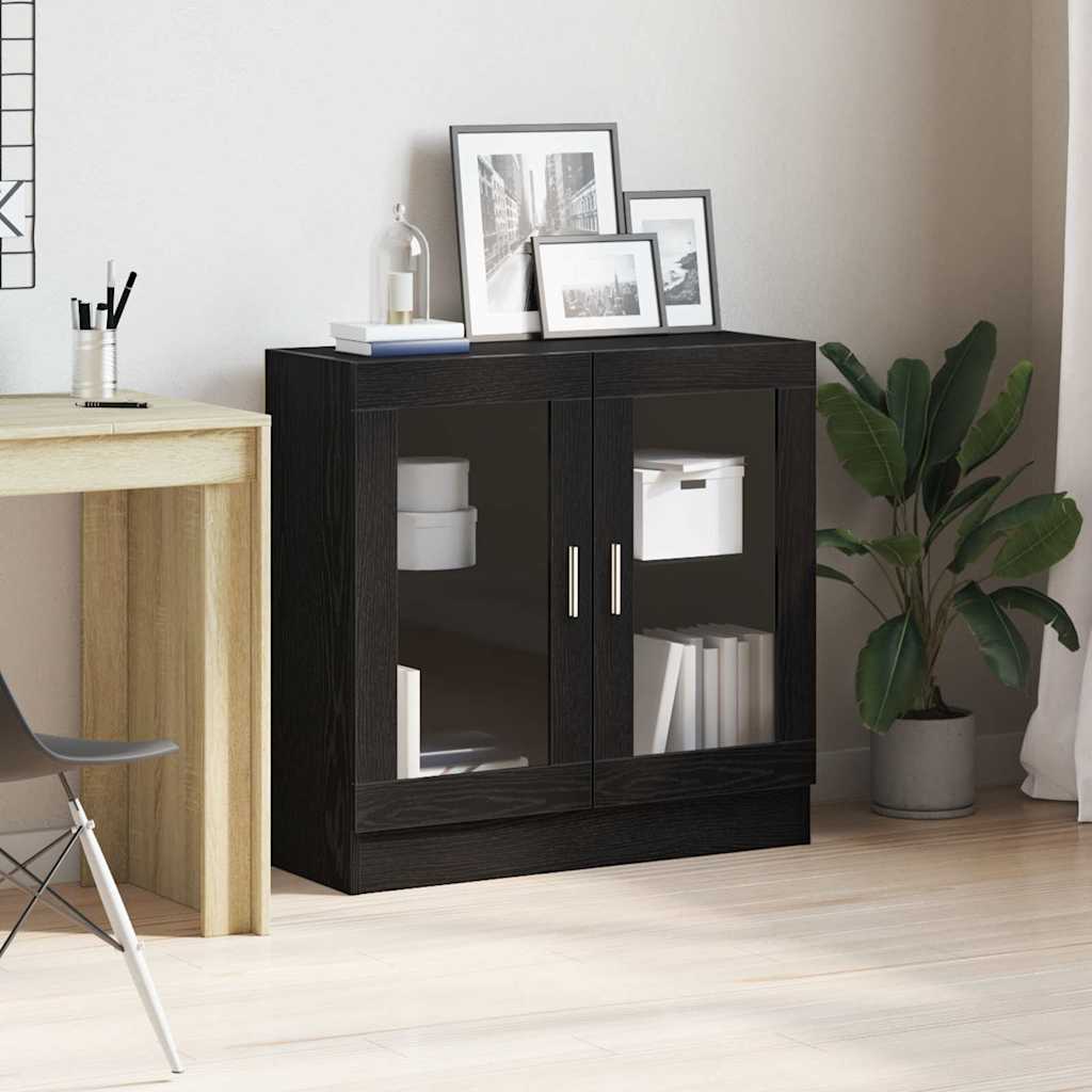 Boekenkast Zwart Eiken 82,5 x 30,5 x 80 cm Bewerkt hout