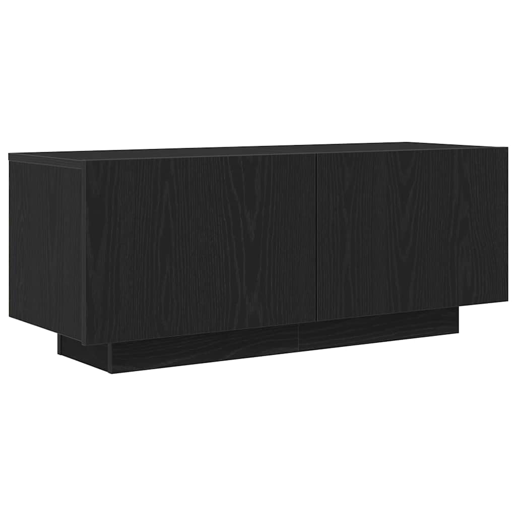 TV-kast Zwart Eiken 100 x 35 x 40 cm Bewerkt hout – afbeelding 2