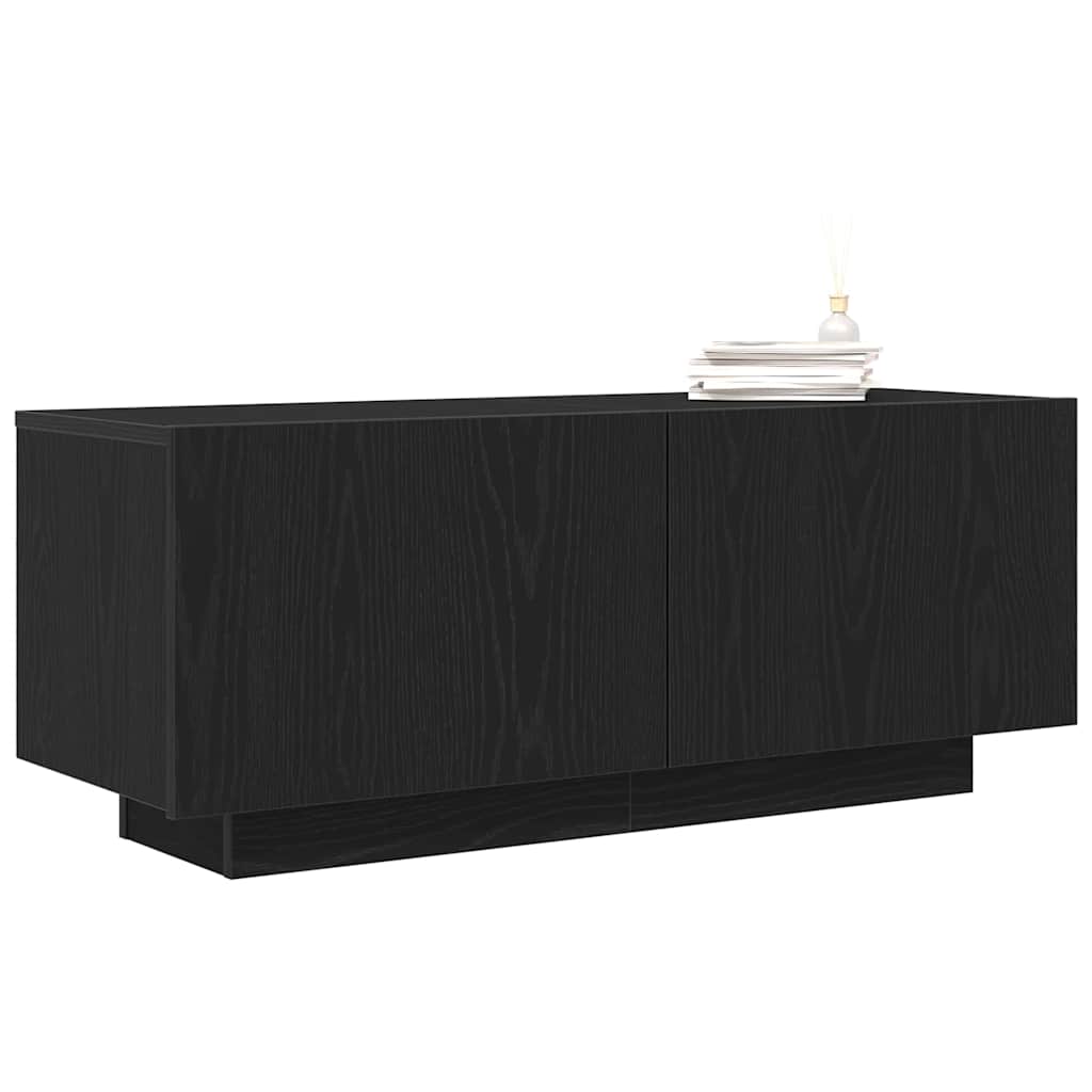 TV-kast Zwart Eiken 100 x 35 x 40 cm Bewerkt hout – afbeelding 3