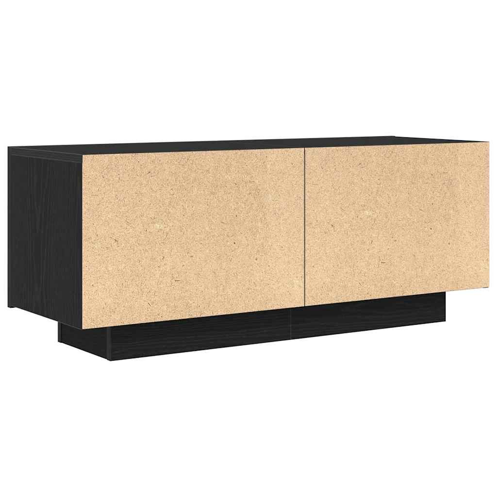TV-kast Zwart Eiken 100 x 35 x 40 cm Bewerkt hout – afbeelding 6