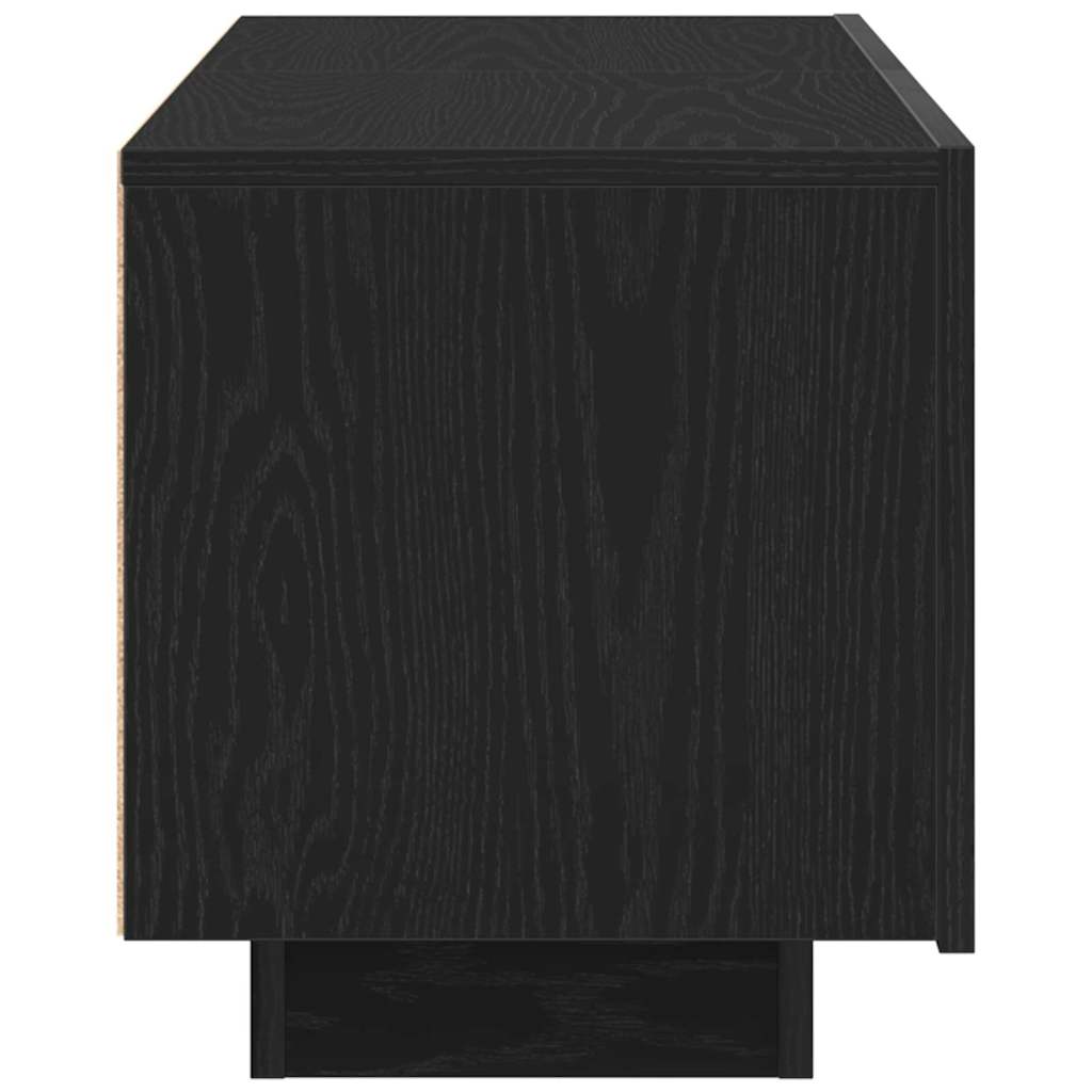 TV-kast Zwart Eiken 100 x 35 x 40 cm Bewerkt hout – afbeelding 8