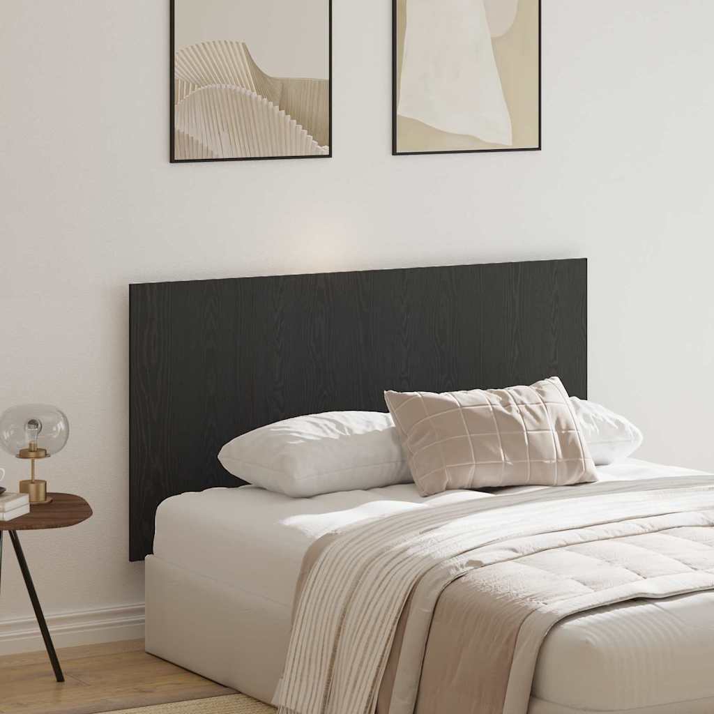 Bed Hoofdbord Zwart Eiken 160 x 1.5 x 80.5 cm Bewerkt hout