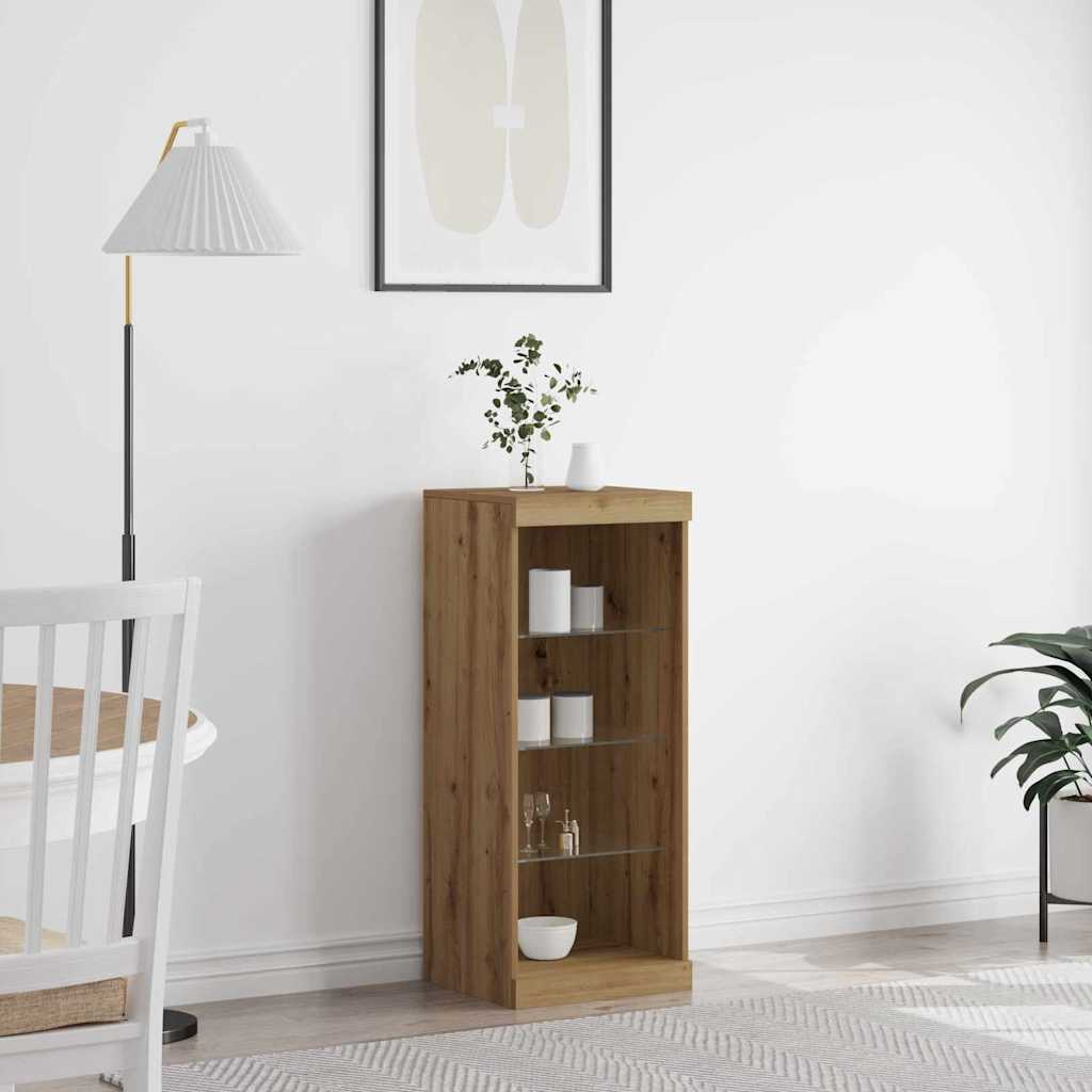 LED Sideboard Artisan Eiken 41 x 37 x 100 cm Bewerkt hout