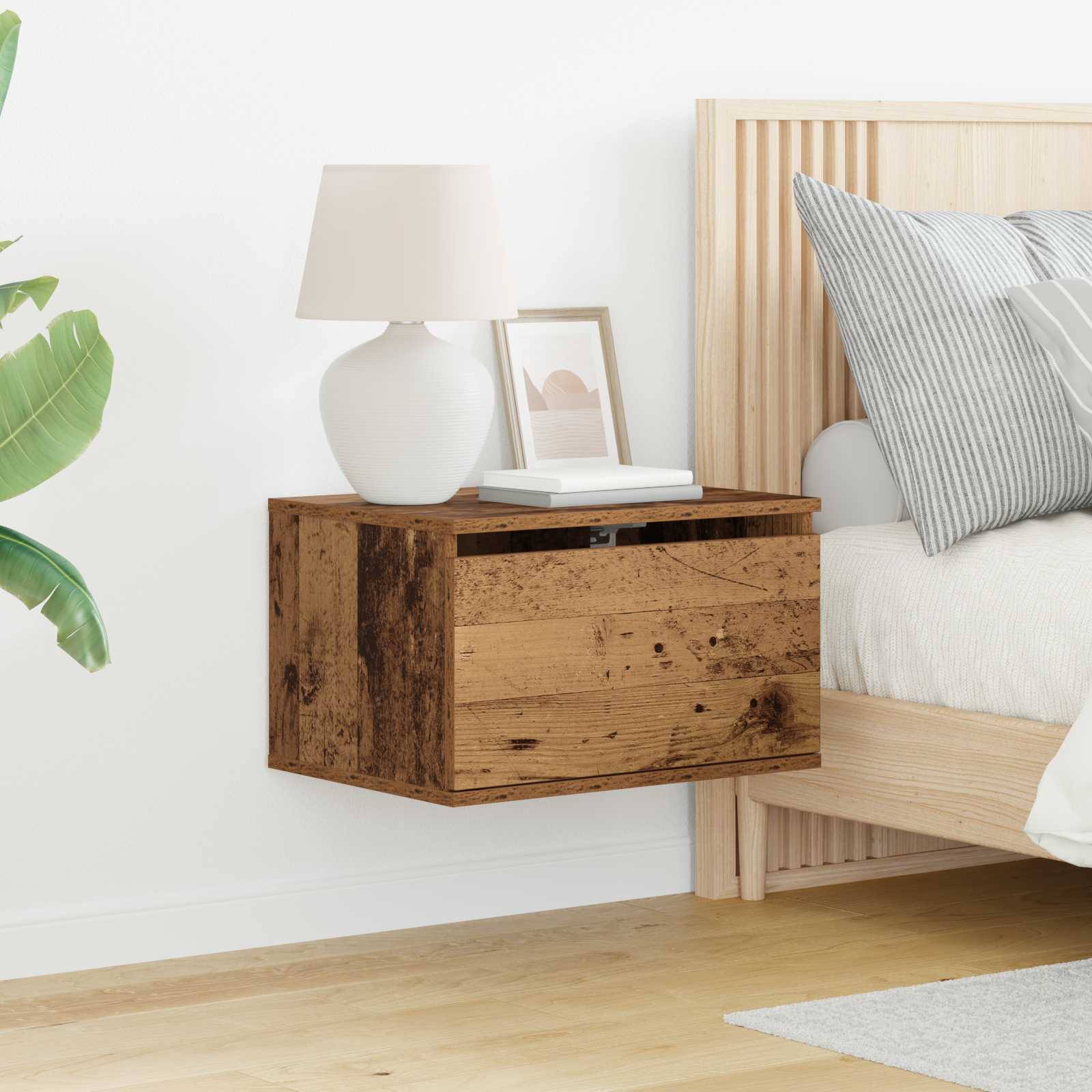 Wandkastje met lade Oudhout 50 x 36 x 30 cm Bewerkt hout