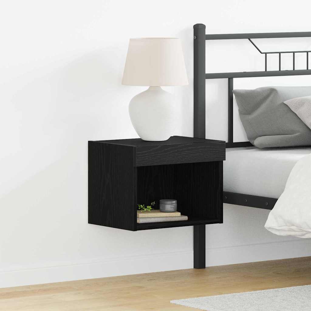 Tv-meubelset met LED Zwart Eiken 40 x 30 x 30 cm Bewerkt hout