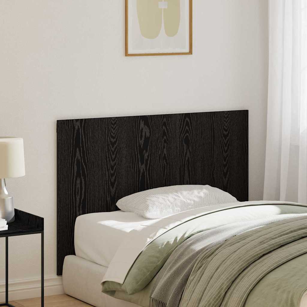 Bed Hoofdbord Wandgemonteerd Zwart Eiken Bewerkt hout