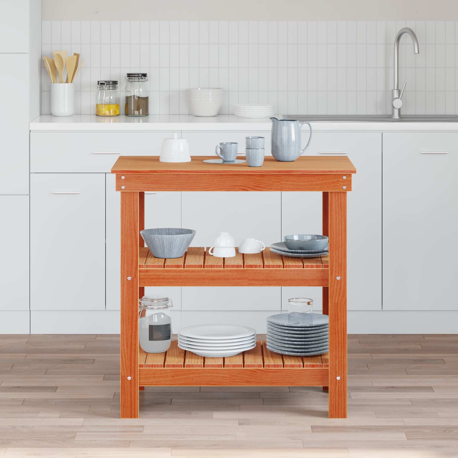 Werkbank Wasbruin 78,5 x 50 x 80 cm Massief grenenhout