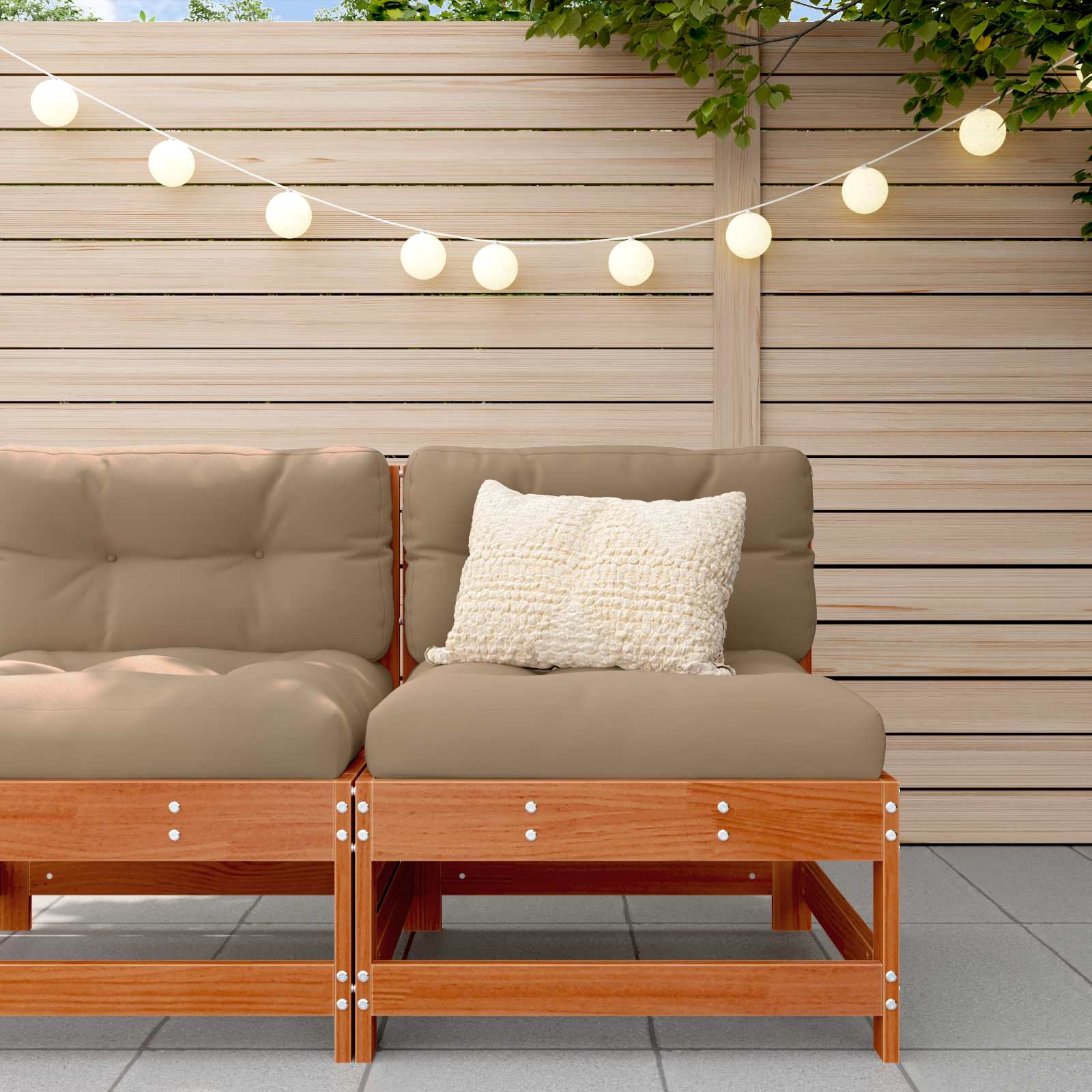 Tuin Midden Sofa Massief grenenhout Wasbruin – afbeelding 1
