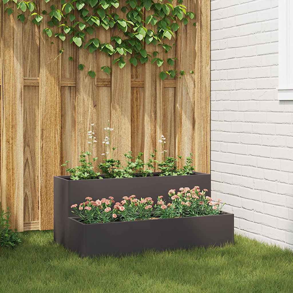 Plantenbak Zwart 100 x 60 x 45 cm Koudgewalst staal