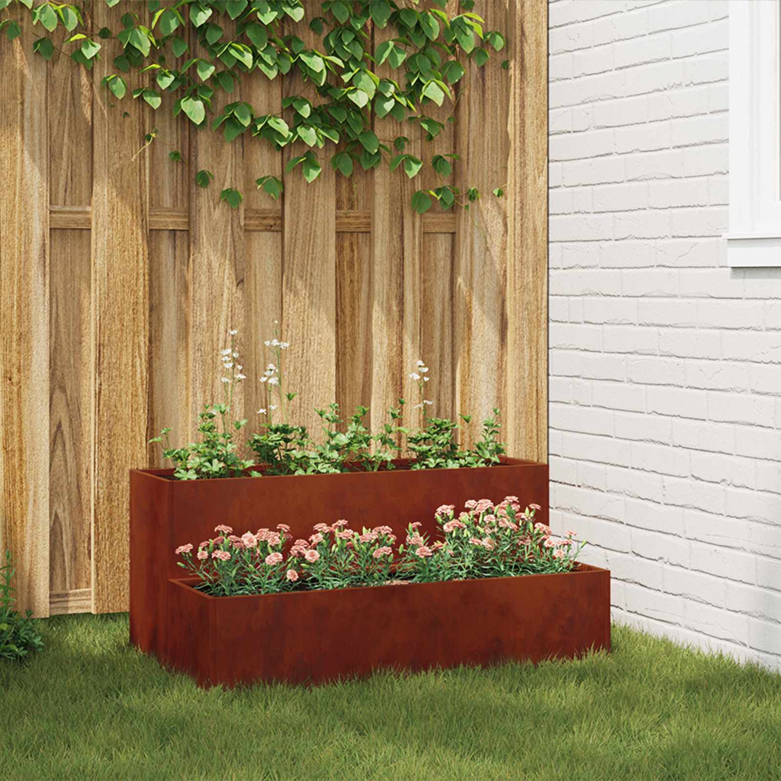 Tuin Bloempot Roestig 100 x 60 x 45 cm Cortenstaal