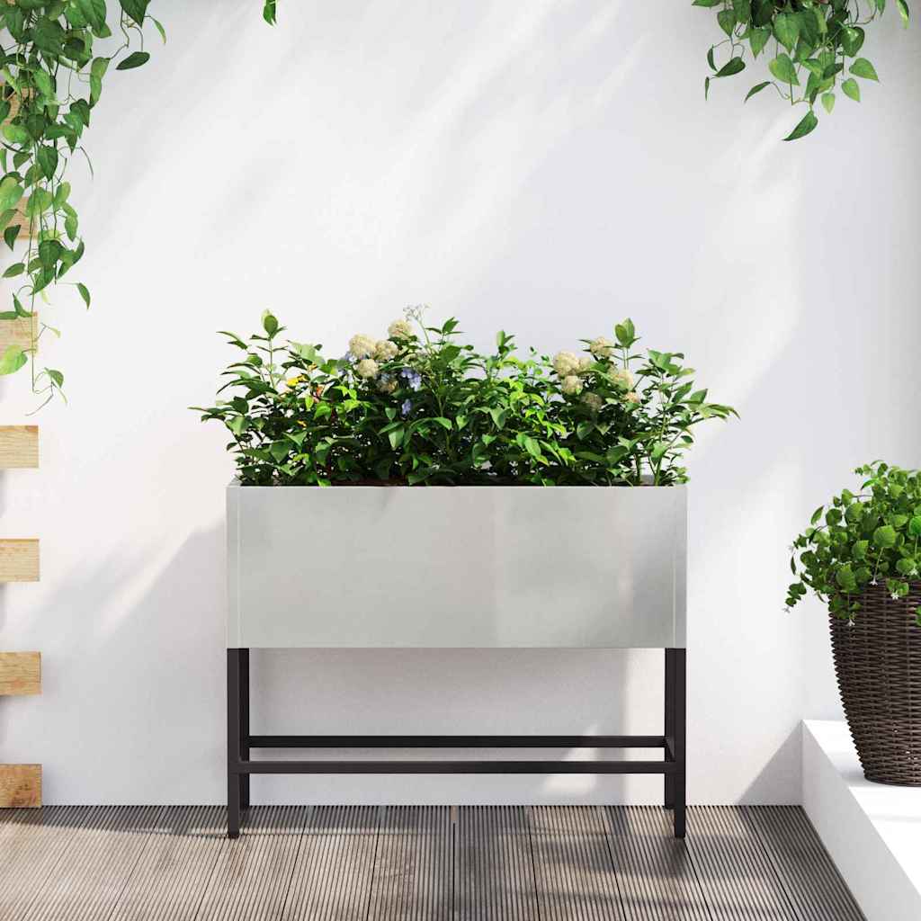 Verhoogde Tuin Plantbak Zilver 60 x 26 x 45 cm Roestvrij staal