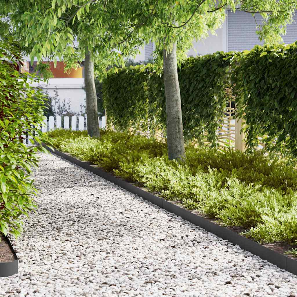 Tuinrand 30 pcs Zwart 100 x 0,05 x 15 cm Koudgewalst staal – afbeelding 1