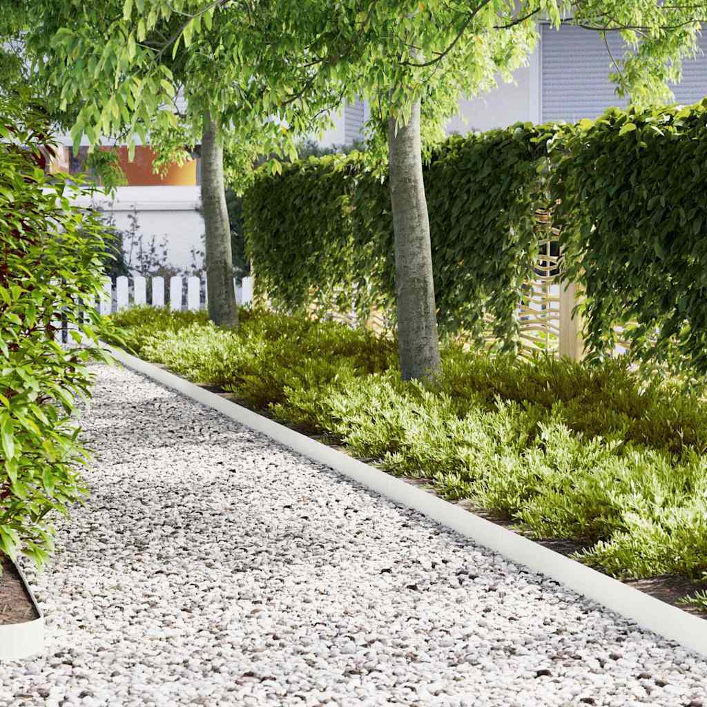 Tuinrand 10 pcs Wit 100 x 0,05 x 15 cm Koudgewalst staal