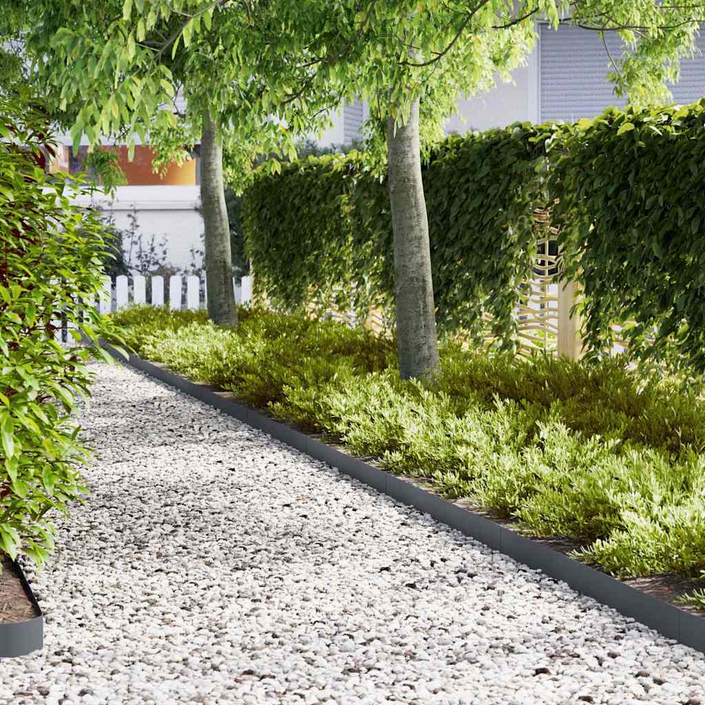 Tuinrand 10 pcs Antraciet 100 x 0,05 x 15 cm Koudgewalst staal