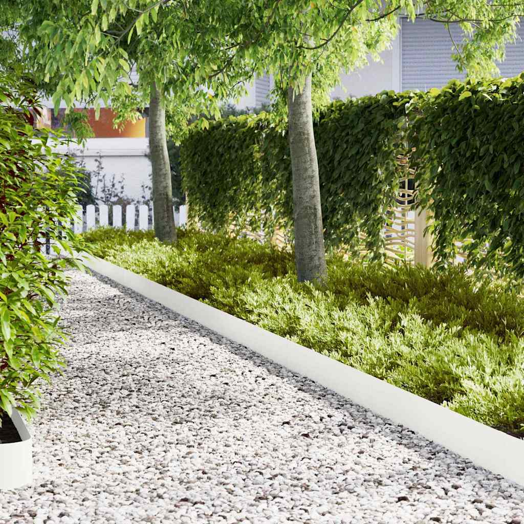 Tuinrand 10 pcs Wit 100 x 0.05 x 20 cm Koudgewalst staal
