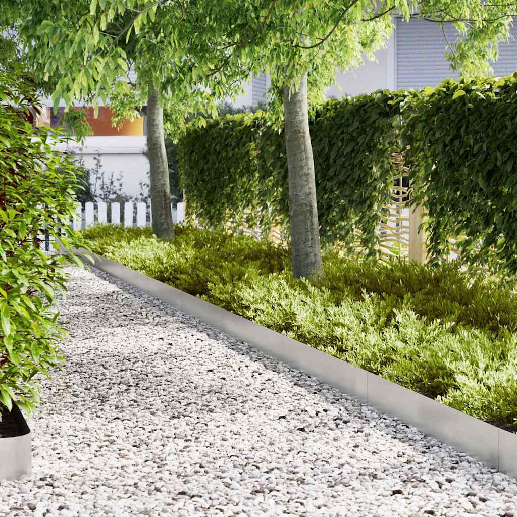 Tuinrand 30 pcs Zilver 100 x 0.05 x 20 cm Roestvrij staal
