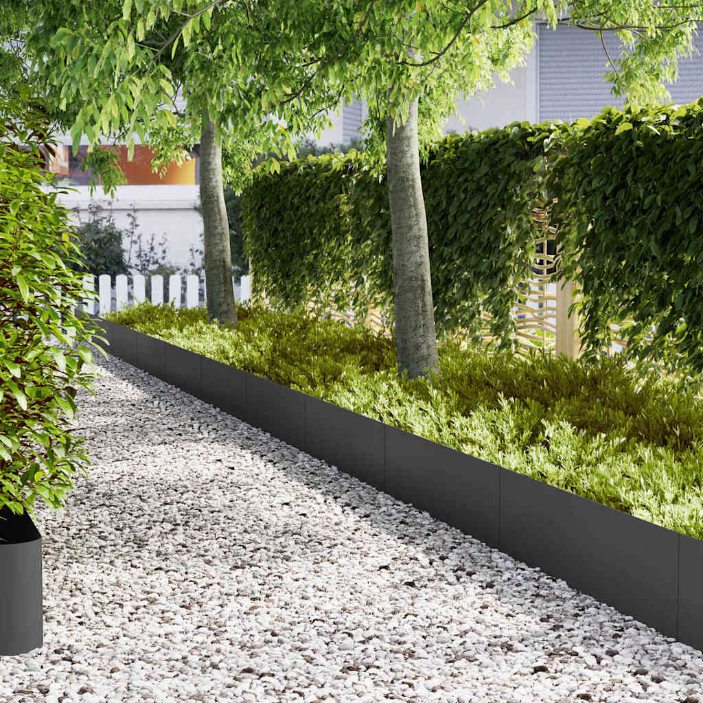 Tuinrand 20 pcs Zwart 100 x 0,05 x 30 cm Koudgewalst staal