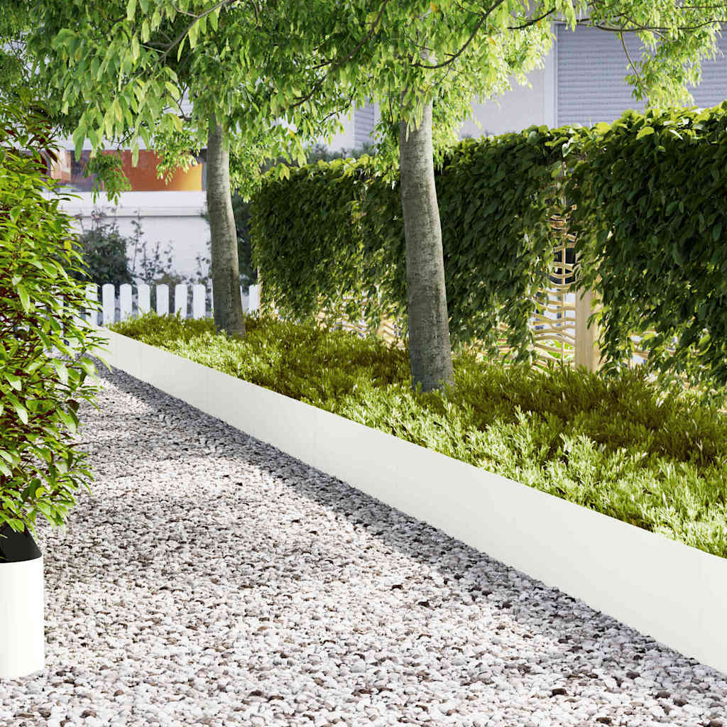 Tuinrand 20 pcs Wit 100 x 0,05 x 30 cm Koudgewalst staal