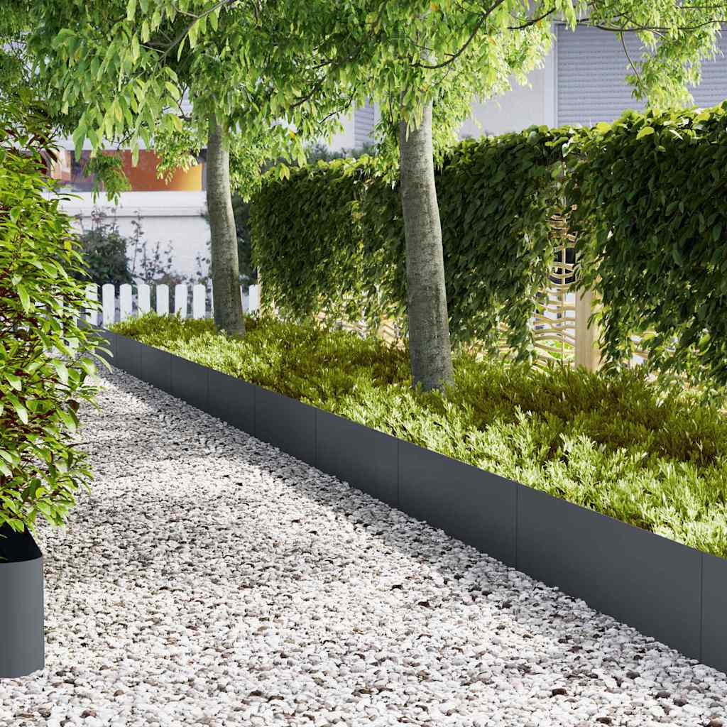 Tuinrand 10 pcs Antraciet 100 x 0,05 x 30 cm Koudgewalst staal