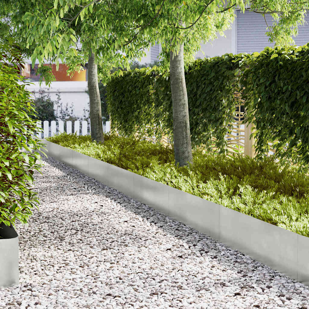 Tuinrand 10 pcs Zilver 100 x 0,05 x 30 cm Roestvrij staal