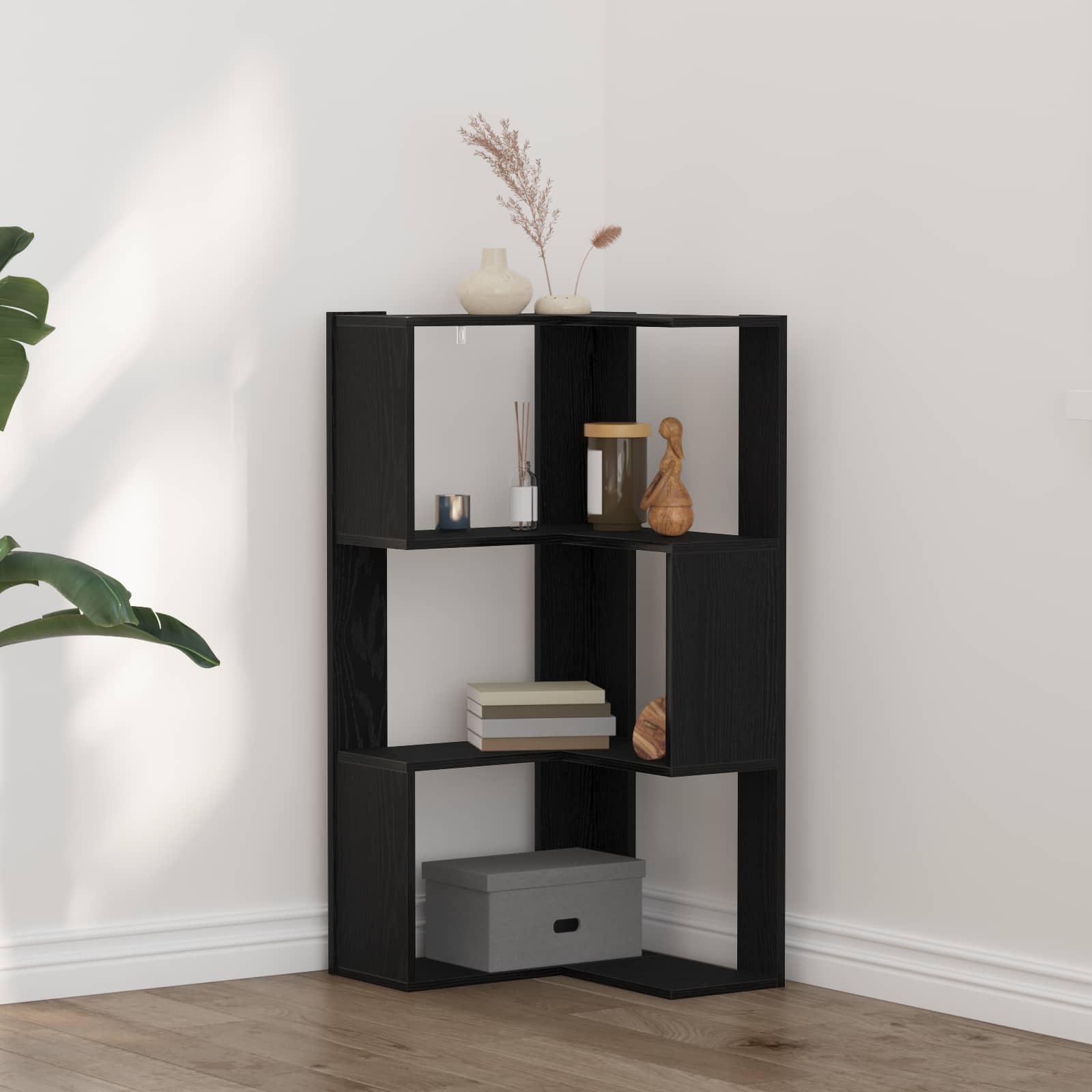 Boekenkast Zwart Eiken 50 x 50 x 102 cm