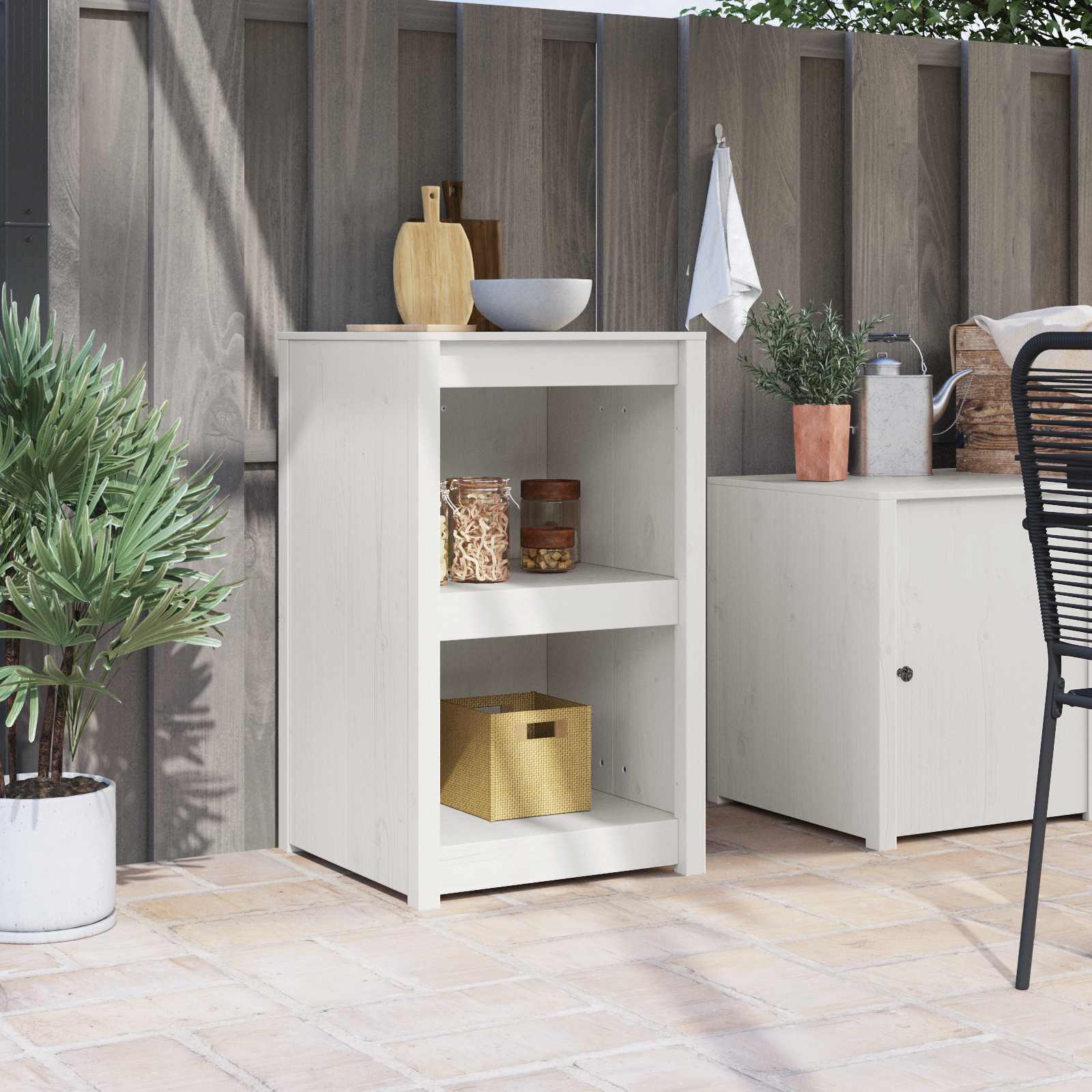 Keukenkast MEPPEL Wit 55 x 55 x 92 cm Massief grenenhout