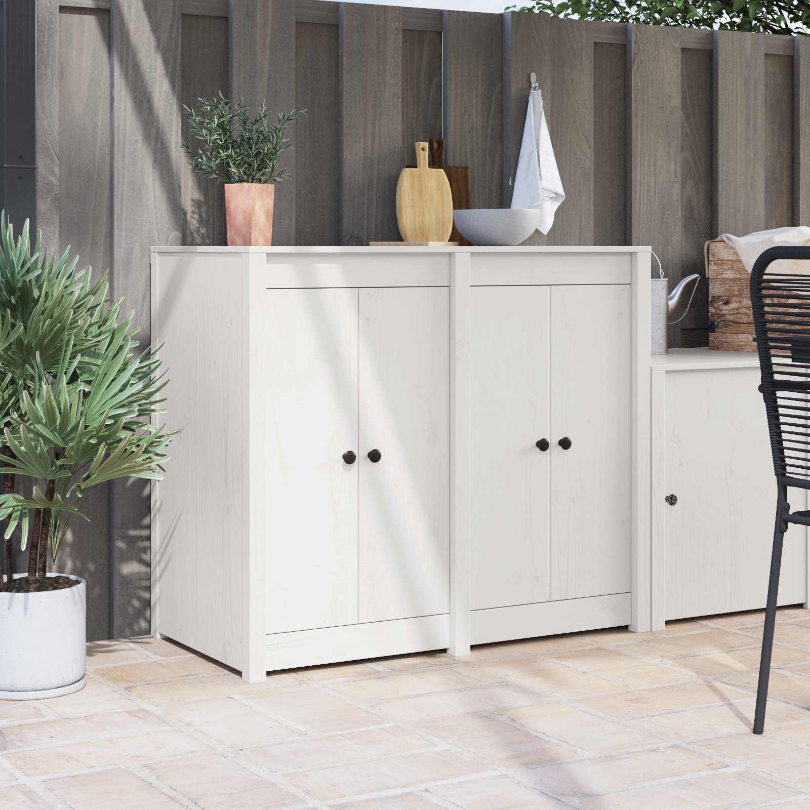 Keukendeur MEPPEL 2 pcs Wit 50 x 9 x 82 cm Massief grenenhout