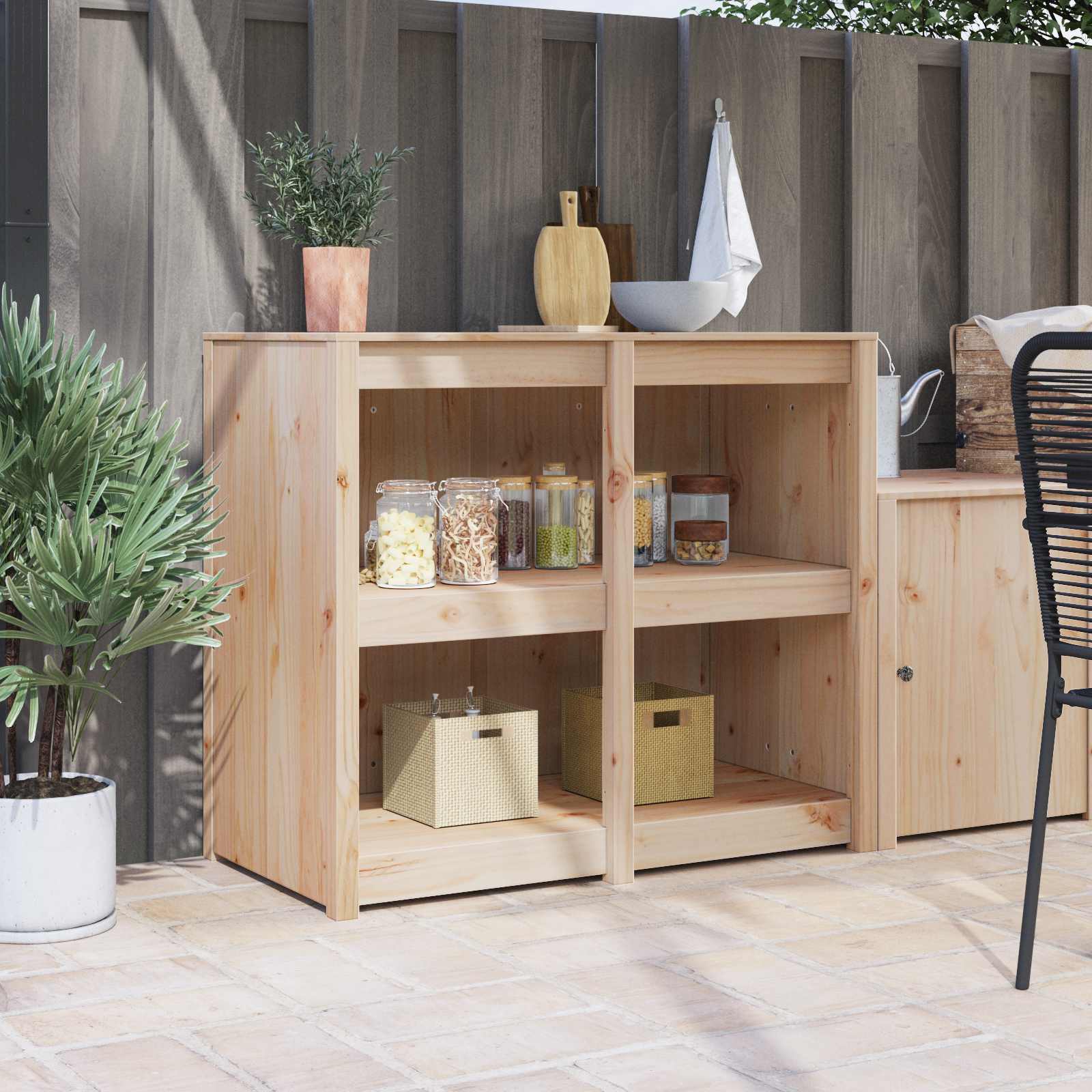 Keukenkast met plank MEPPEL Bruin Eiken 106 x 55 x 92 cm