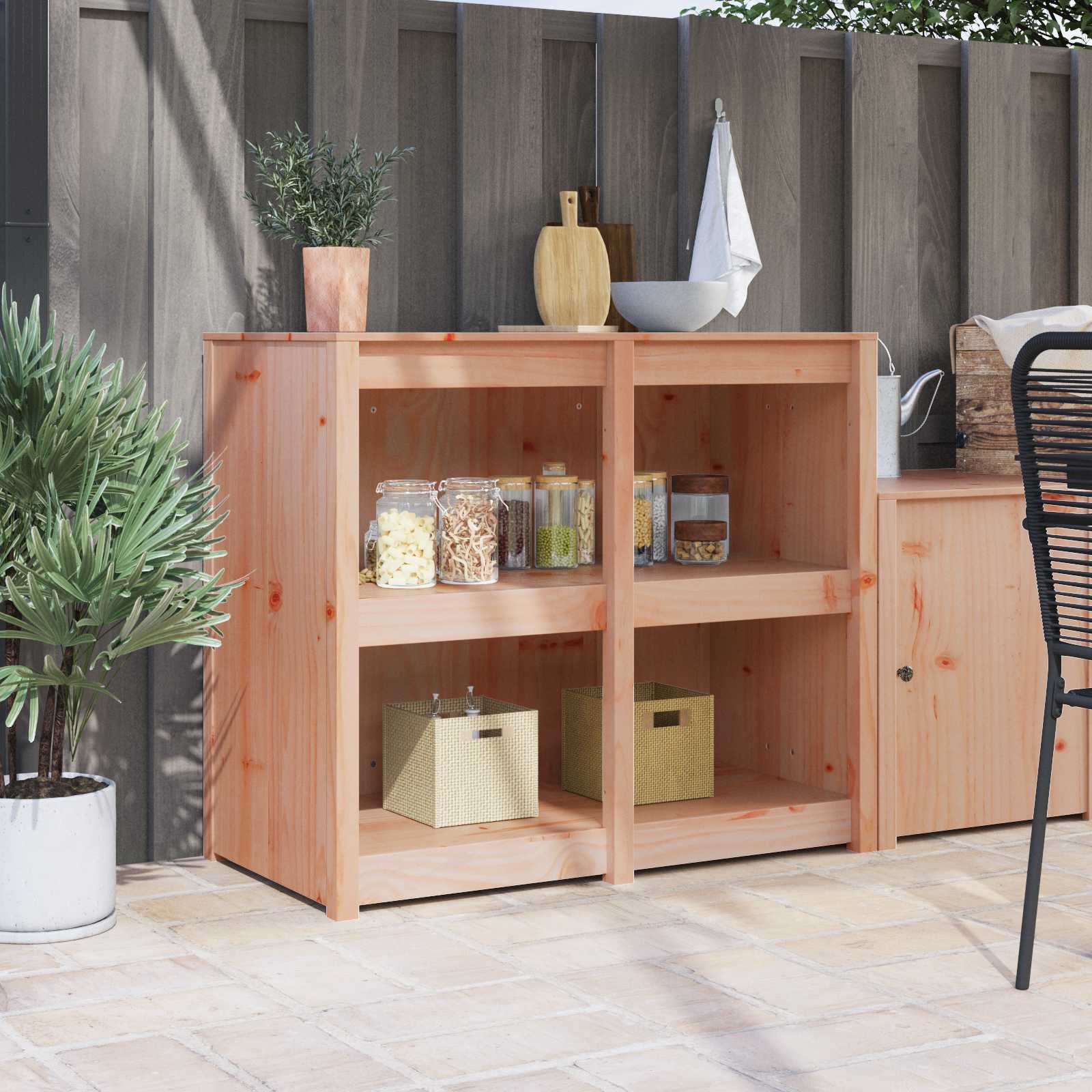 Keukenkast met plank MEPPEL Bruin Eiken 106 x 55 x 92 cm