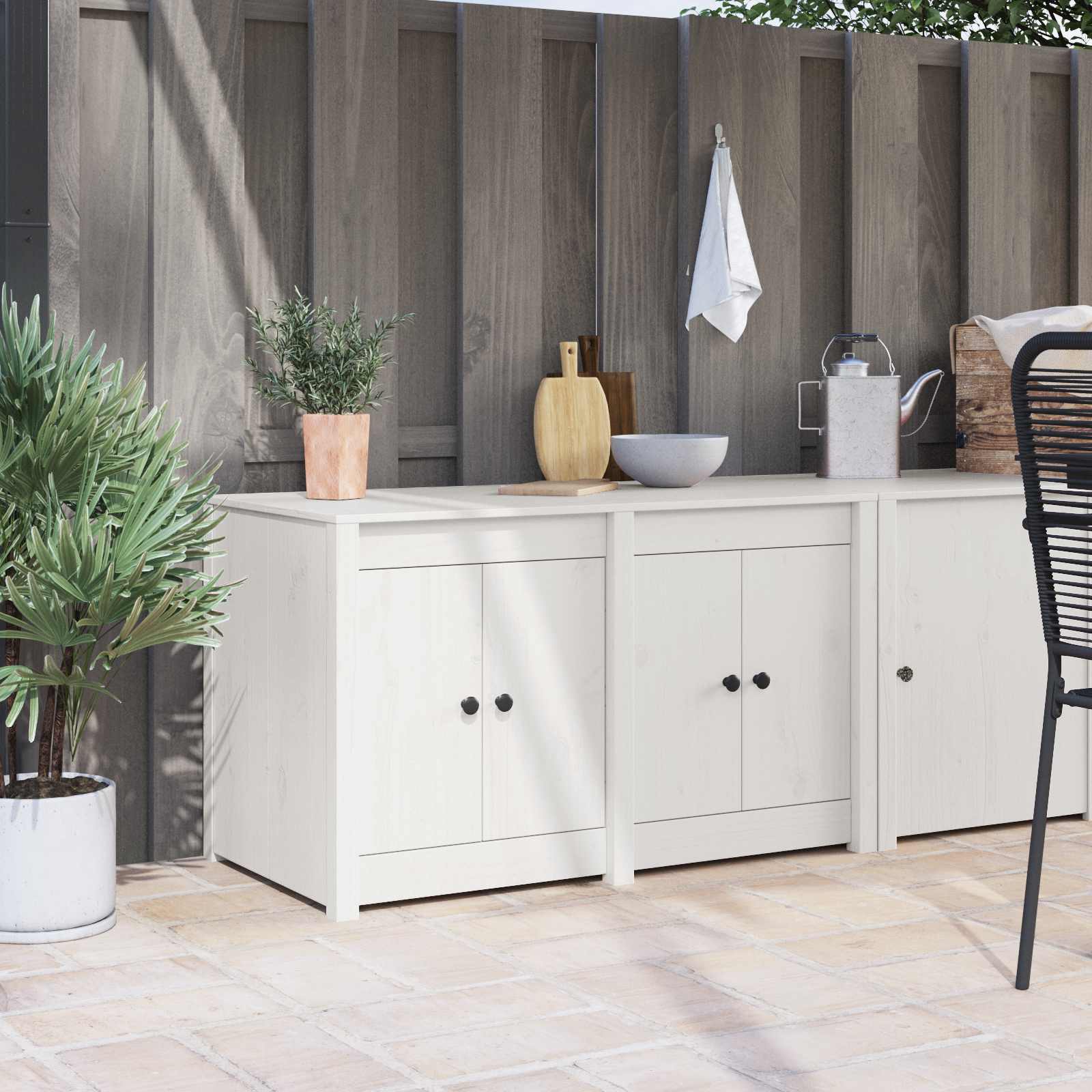 Keukenkast MEPPEL Wit 106 x 55 x 64 cm Massief grenenhout