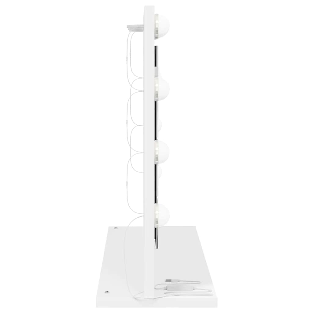 Schmink Spiegel Wit 60 x 45 x 18 cm Glas en Hout met Kunststof – afbeelding 5