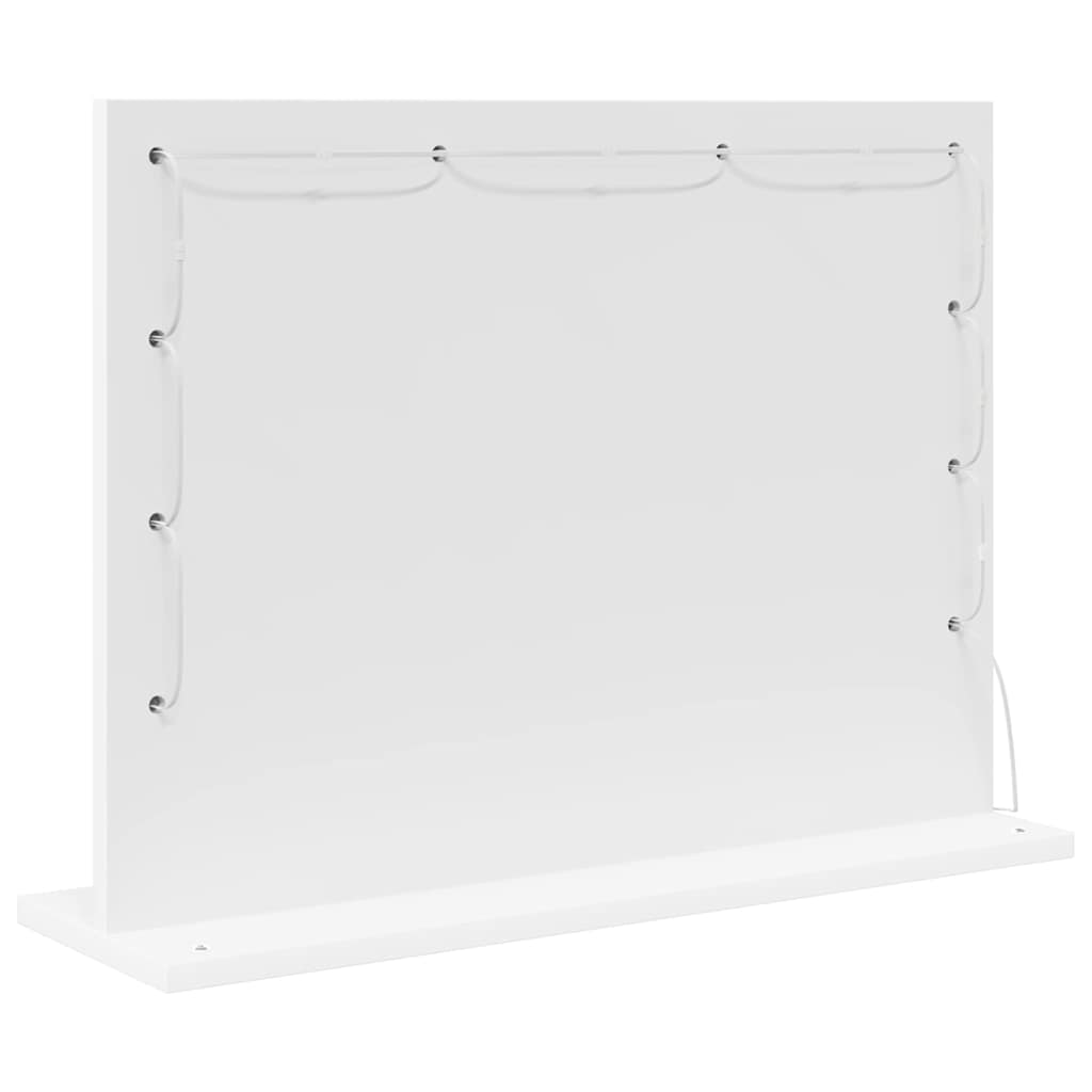 Schmink Spiegel Wit 60 x 45 x 18 cm Glas en Hout met Kunststof – afbeelding 6