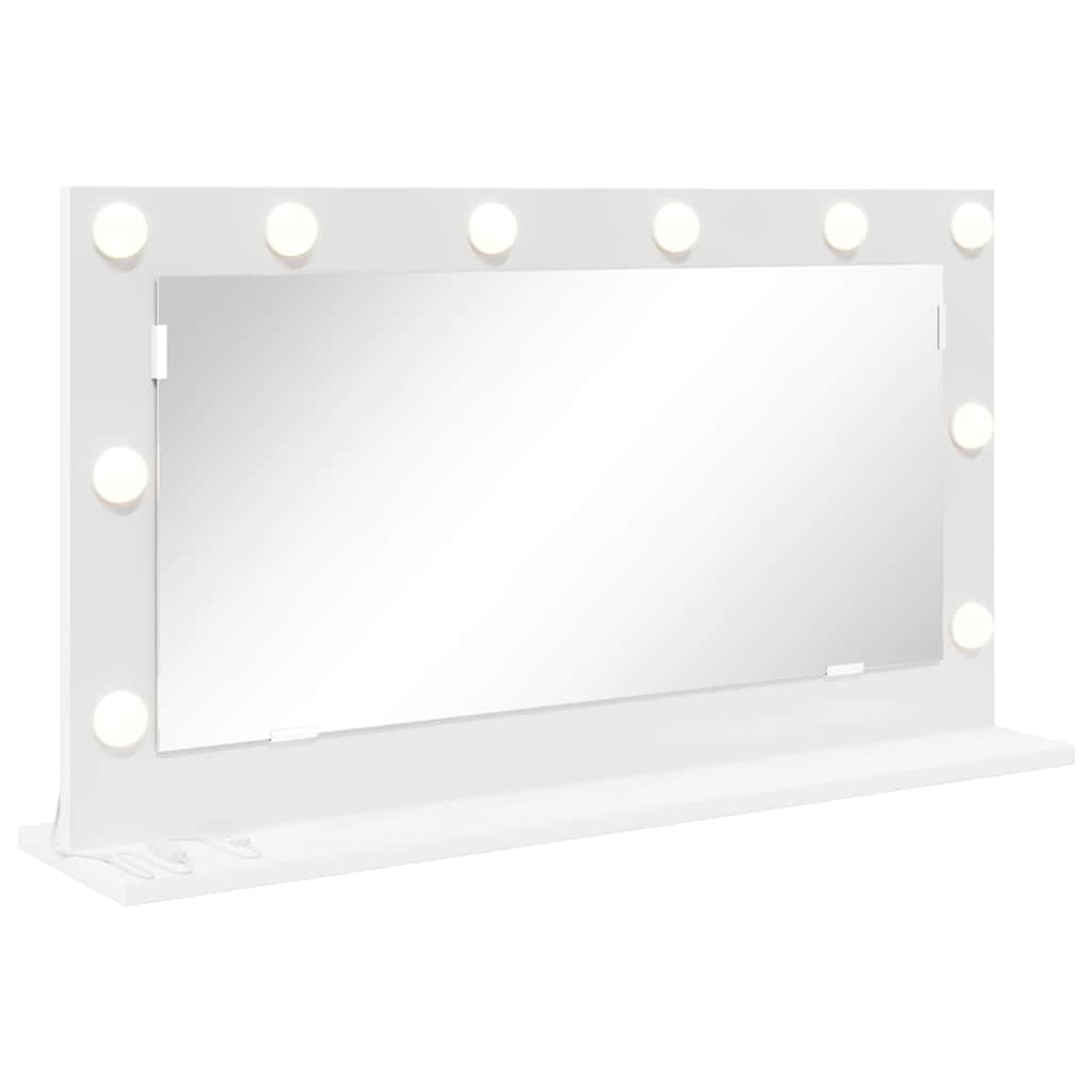 Schmink Spiegel Wit 80 x 45 x 18 cm Glas en Hout met Kunststof – afbeelding 2