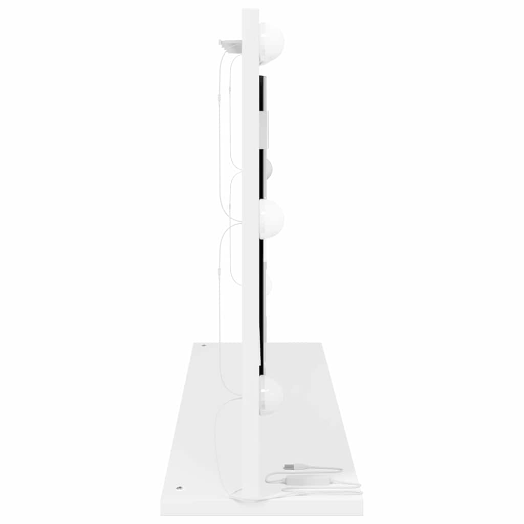 Schmink Spiegel Wit 80 x 45 x 18 cm Glas en Hout met Kunststof – afbeelding 5