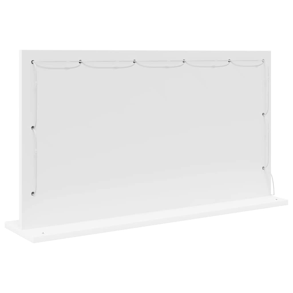 Schmink Spiegel Wit 80 x 45 x 18 cm Glas en Hout met Kunststof – afbeelding 6