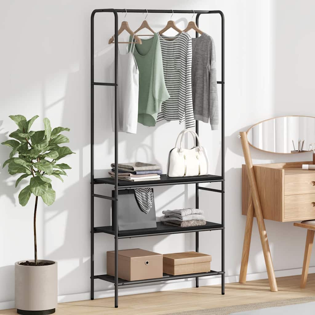 Kledingrek Zwart Eiken 77 x 30 x 171 cm Bewerkt hout