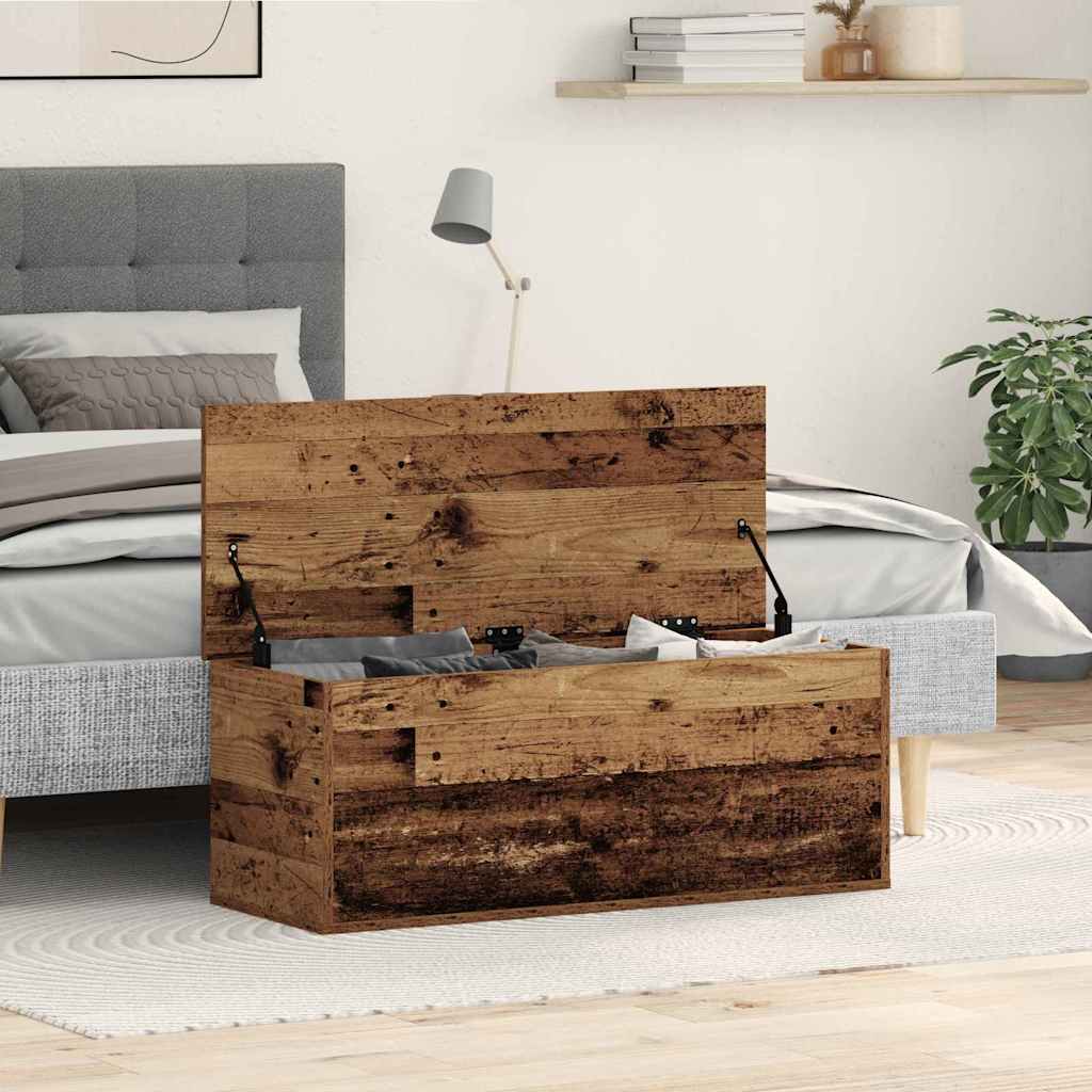Opslagdoos met opslag Oud Hout 90 x 35 x 35 cm Bewerkt hout