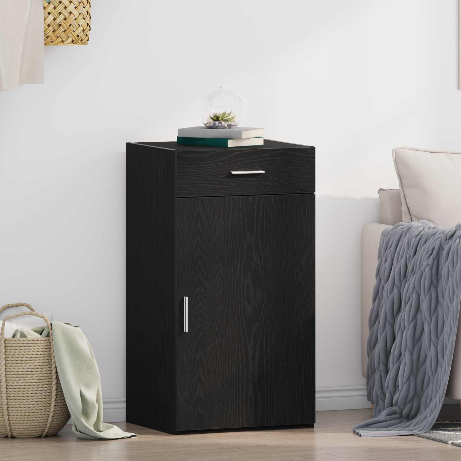 Dressoir met lade Zwart Eiken 50 x 42,5 x 93 cm