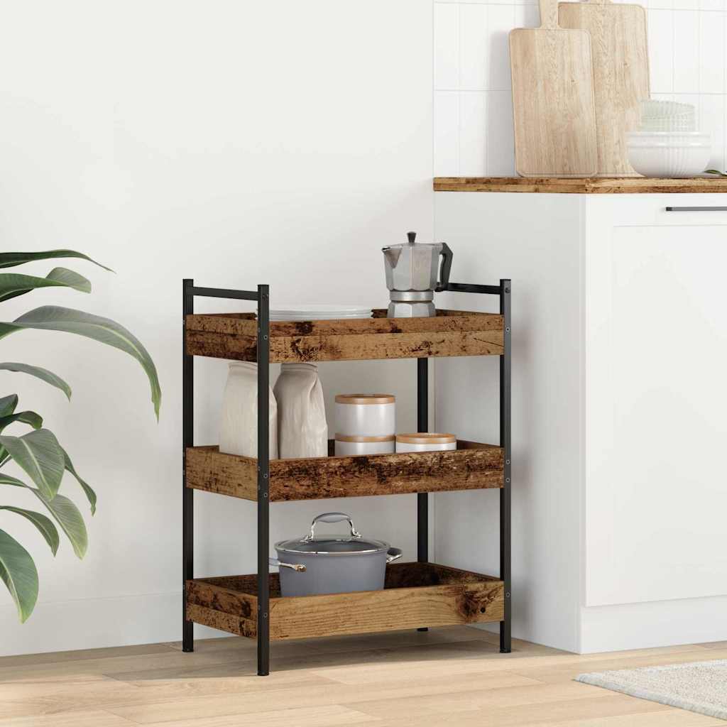 Keuken Trolley Oud hout 50 x 30 x 70 cm Bewerkt hout