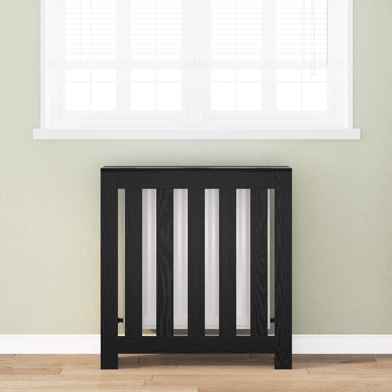 Radiatorafdekking Zwart Eiken 78 x 20 x 82 cm Bewerkt hout