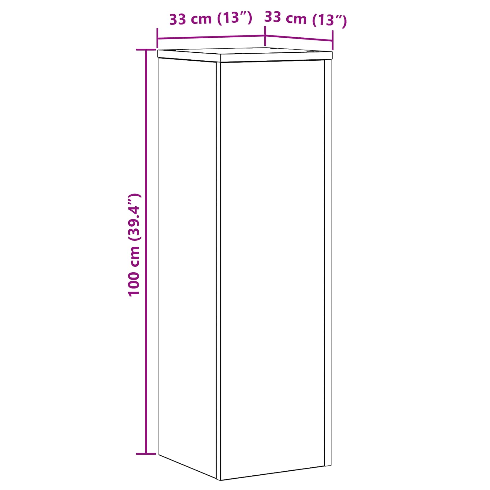 Plantenstandaard Zwart Eiken 33 x 33 x 100 cm Bewerkt hout – afbeelding 11