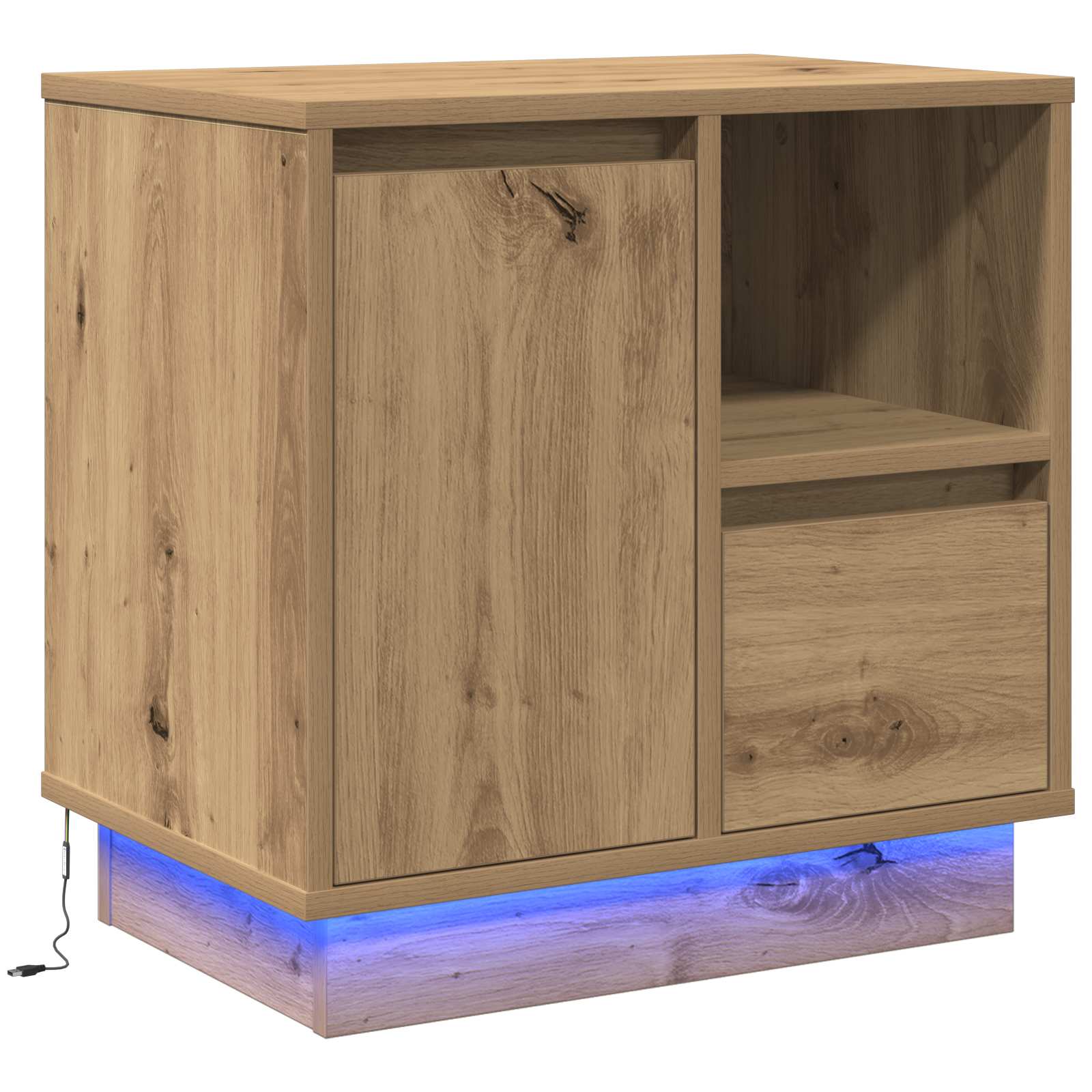Nachtkastje Artisan Eiken 50 x 34,5 x 50 cm. Bewerkt hout