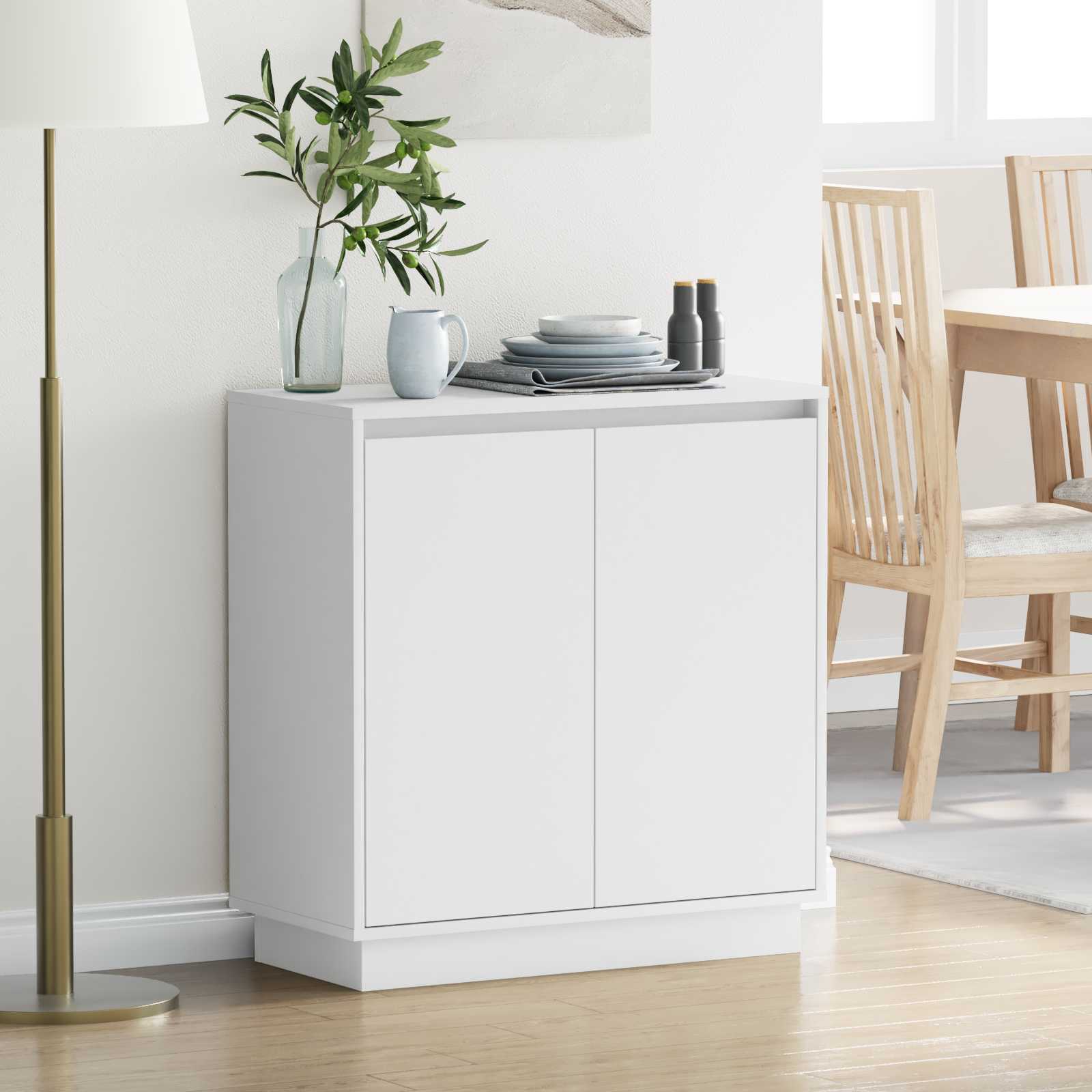 LED Sideboard voor Wit 71 x 34,5 x 75 cm Bewerkt hout