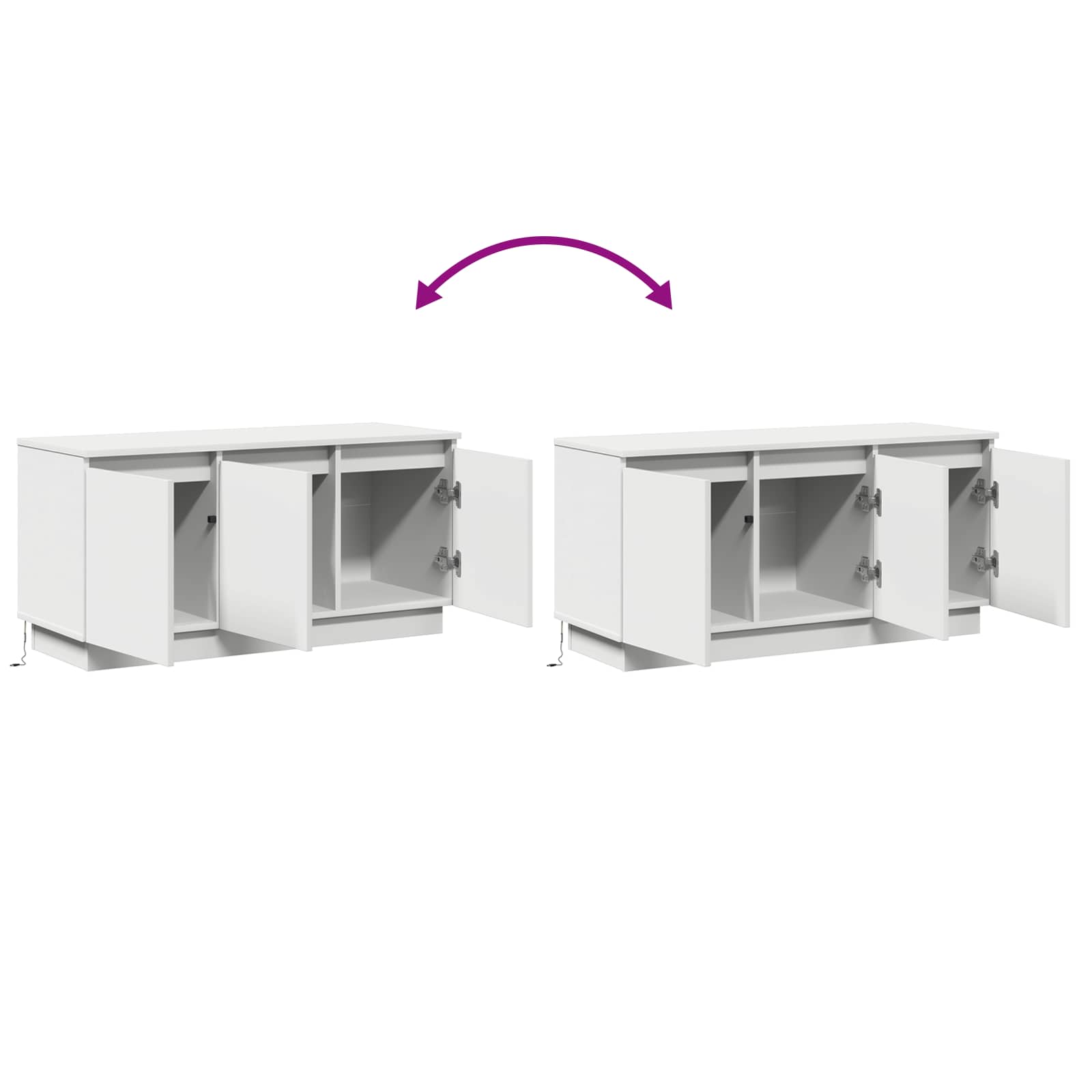 TV-kast met LED-striplichten Wit 100 x 38 x 49 cm Bewerkt hout – afbeelding 12