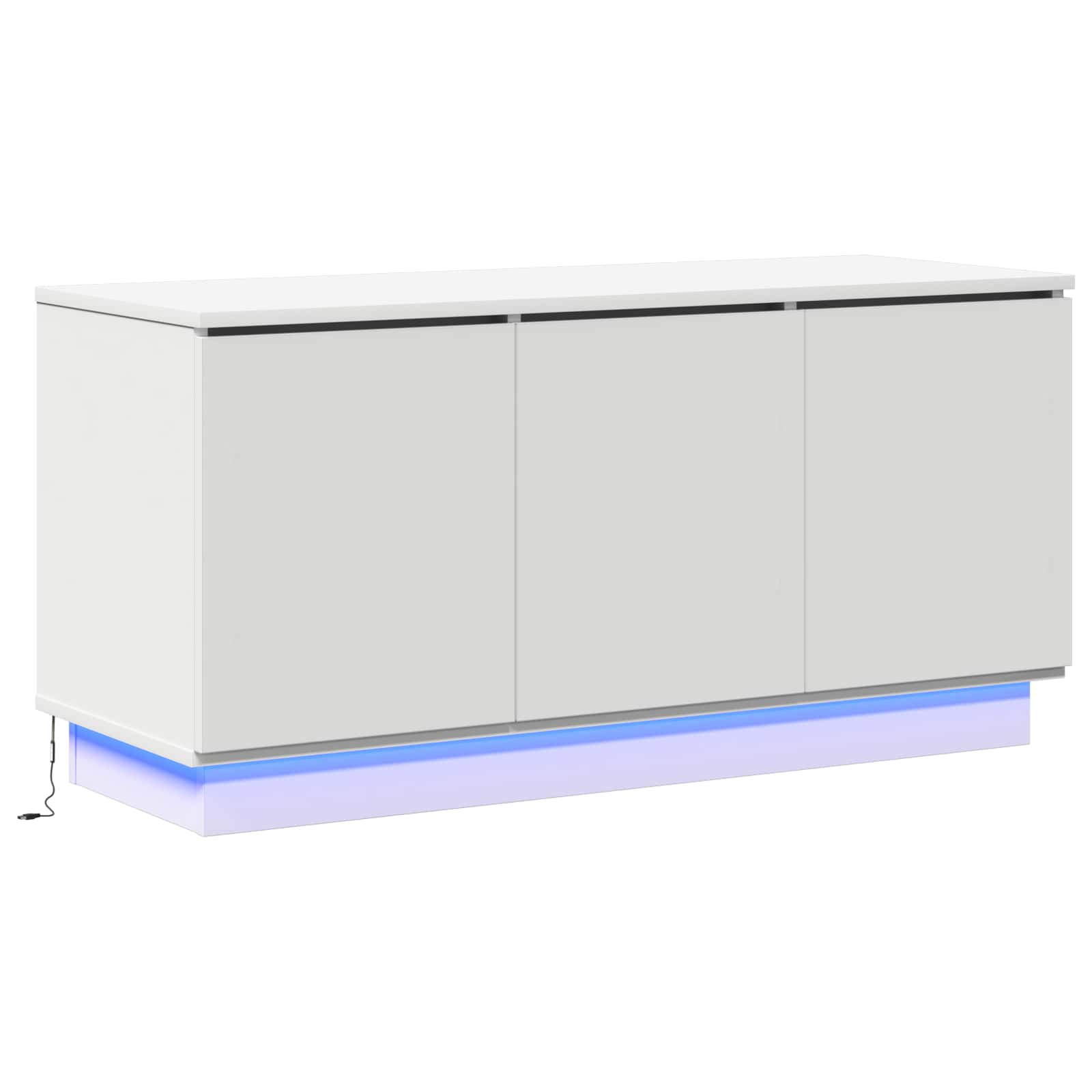 TV-kast met LED-striplichten Wit 100 x 38 x 49 cm Bewerkt hout – afbeelding 2
