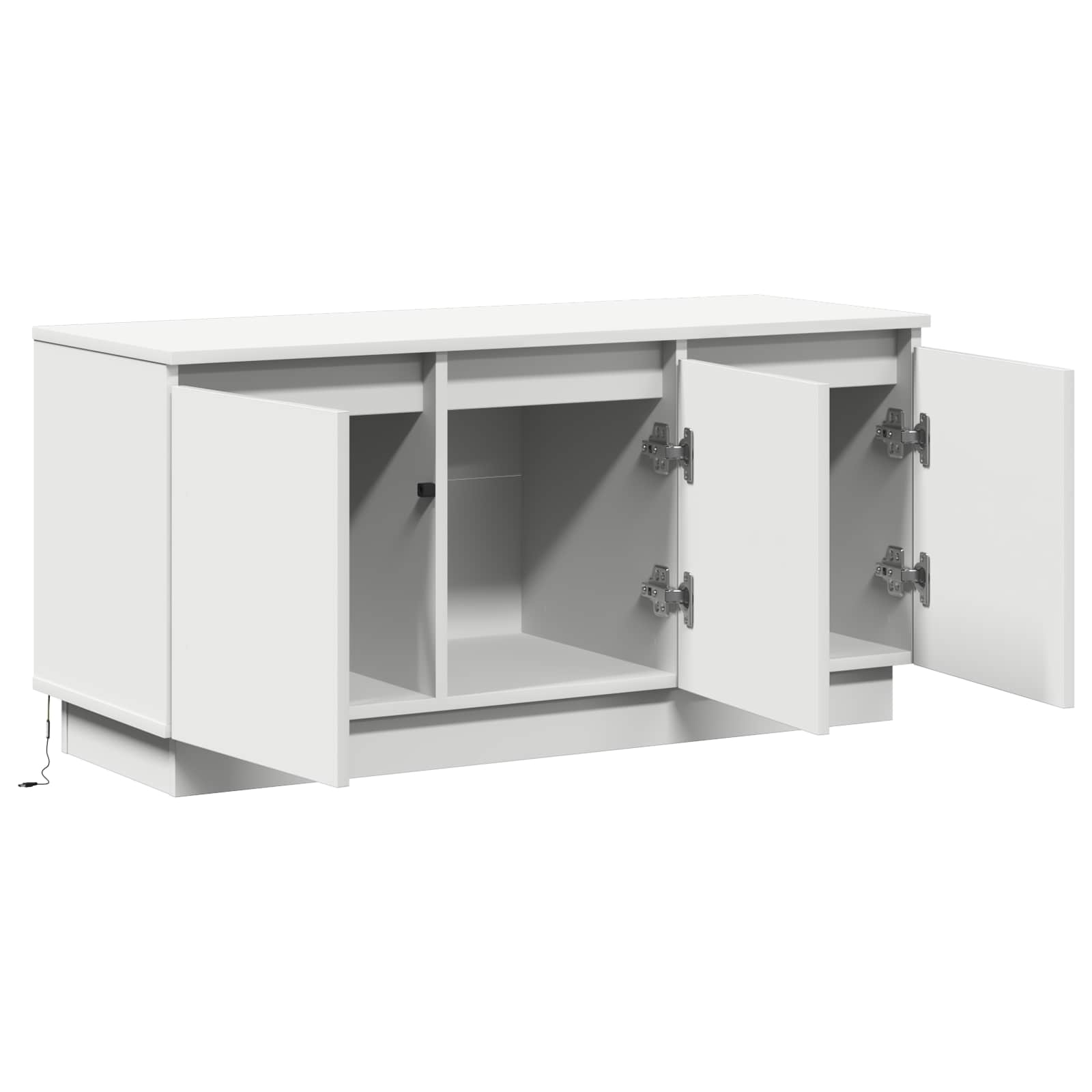 TV-kast met LED-striplichten Wit 100 x 38 x 49 cm Bewerkt hout – afbeelding 6